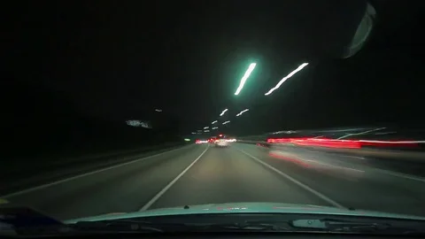 Timelapse of driving car at night. 스톡 동영상 80184444