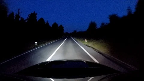 TIMELAPSE Driving car at night Stock Footage 94063921