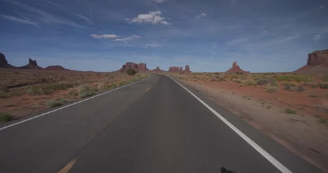 Timelapse Driving Down Highway 163 in Monumnet Valley Stock Footage 196812614