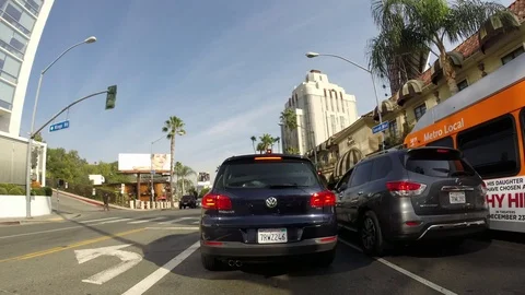 Timelapse driving east on sunset blvd, los angeles Stock Footage 84186958