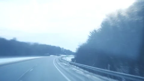 Timelapse of Driving on Interstate 80 in PA during Winter Stock Footage 325828436