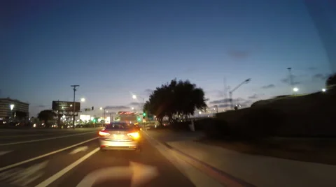 Timelapse Driving into LAX at Dusk Stock Footage 64950676