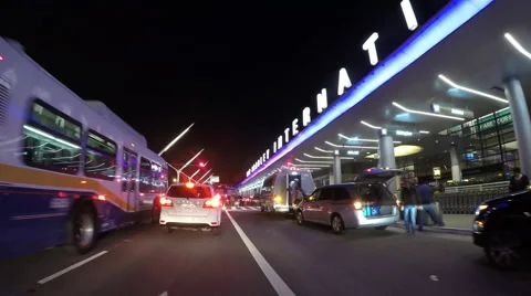 Timelapse Driving from LAX to Venice at Night Stock Footage 64952282