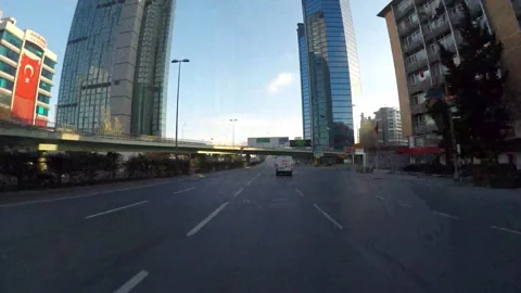 Timelapse driving in Levent district Stock Footage 158582067
