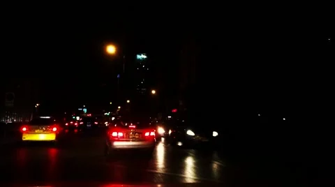 Timelapse of driving at night in Bangkok Stock Footage 46433997