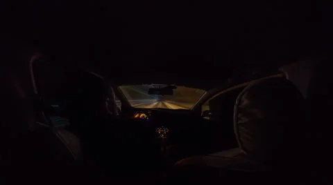 Timelapse of driving at night with camera in car Stock Footage 56838258