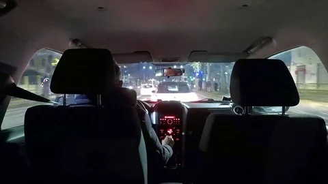 Timelapse of driving at night with camera in car Stock Footage 84222140