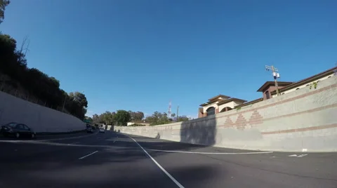 Timelapse Driving North on 110 Freeway Through Tunnels Stock Footage 64951804