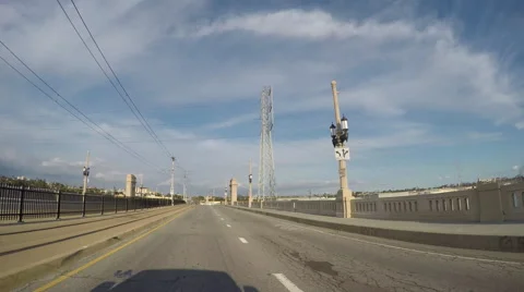 Timelapse Driving over the 1st Street Bridge into Boyle Heights Stock Footage 64976080