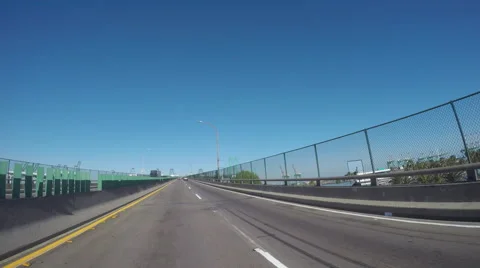 Timelapse Driving Over Bridge at Los Angeles Harbor  Stock Footage 62692017