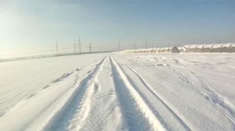Timelapse of driving in snow landscape Video stock 16044965