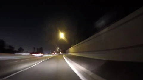 Timelapse Driving South on 405 Freeway at Night  Stock Footage 64950327