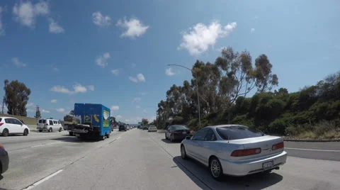 Timelapse Driving South on 405 Freeway Thru Carson Stock Footage 65129046