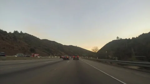 Timelapse driving south on the 405 los angeles at sunset Stock Footage 84161675
