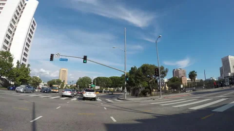Timelapse Driving on Spring Street past City Hall Stock Footage 64981046