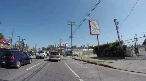 Timelapse Driving on Sunset Blvd East in Silverlake Stock Footage 64948693