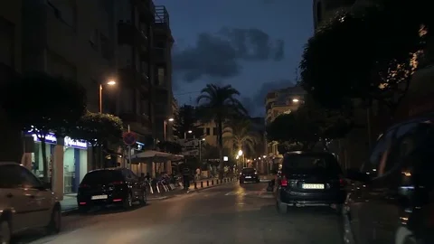 Timelapse of driving through the city od Vinaros in Spain Stock Footage 73249392