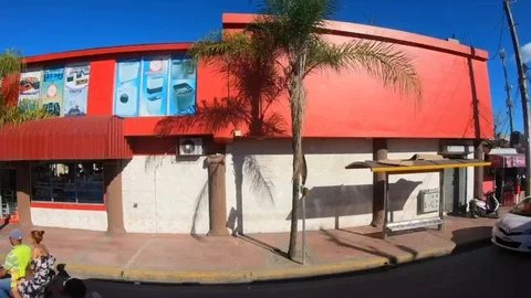 Timelapse driving through downtown city of Dominican Republic Stock Footage 102798672