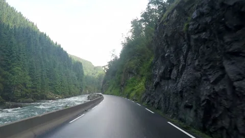 Timelapse of Driving through Norway Landscape Stock Footage 99743382