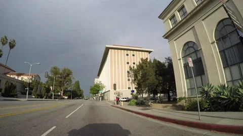 Timelapse Driving Through Pasadena with Rainbow Stock Footage 64948035