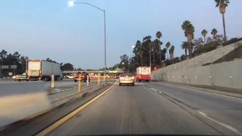 Timelapse driving thru traffic morning Stock Footage 254710448
