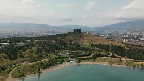 Timelapse Drone Flight Over Tbilisi Sea to the Chronicle of Georgia, Tbilisi Stock Footage 340923571