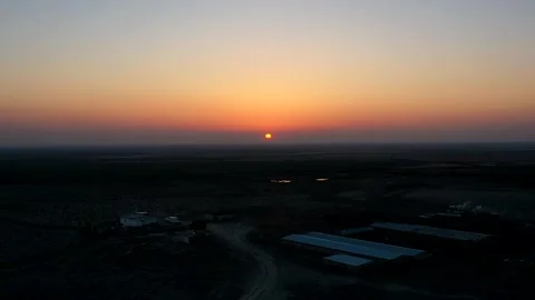 Timelapse drone view of sunset Stock Footage 254458994