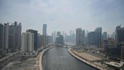 Timelapse of Dubai Canal Stock Footage 242088558