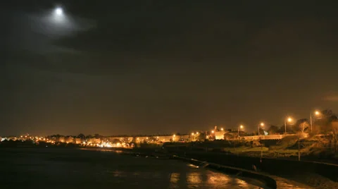 Timelapse of Dublin coast in the evening time Stock Footage 33579020