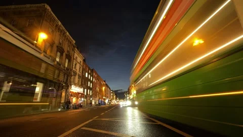 Timelapse Dublin Traffic Evening Dome Street Stock Footage 299349882