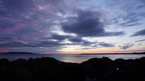 Timelapse Dun Laoghaire Sunrise, Ireland Stock Footage