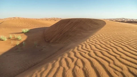 Timelapse Dunes and wind in Arabian Desert, Dubai, UAE Stock Footage 76892459