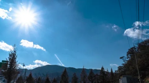 Timelapse during the day | Time in the sky when the sun shines brightly Stock Footage 256957987