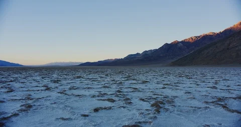 Timelapse during sunset at Badwater Basin in Death Valley National Park, Stock Footage 99128014