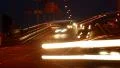Timelapse of dusk night cars drive, long light traces, road HD Footage