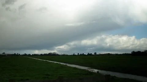 Timelapse Dutch landscape Stock Footage 8837153