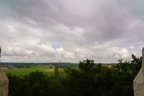 Timelapse: East of the river Creuse from Château du Soudun Stock Footage 203970130