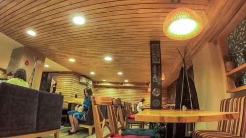 Timelapse of eating, tea drinking with bread Video stock 129599494