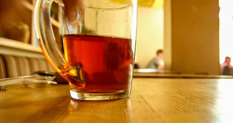 Timelapse of eating, tea drinking with bread Stock-Footage 129602607