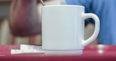 Timelapse of eating, tea drinking with bread, breakfast Stock-Footage 129602653