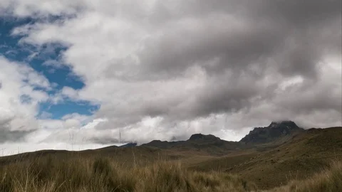 Timelapse in Ecuador, Quito with clouds over mountains Stock Footage 76467093