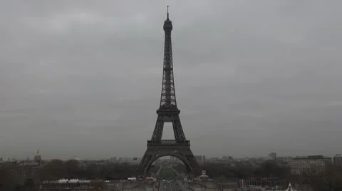 Timelapse Eiffel Tower and traffic car Paris attraction Stock Footage 10774369