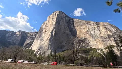 Timelapse of El Capitan with clouds and shadows Stock Footage 305394270