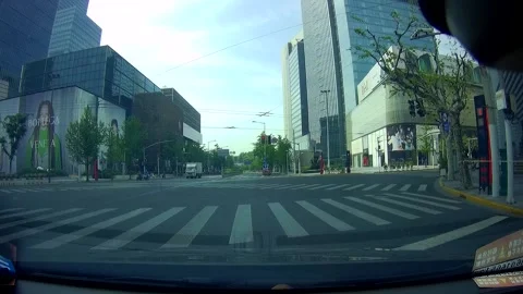 Timelapse empty Shanghai road during coronavirus Covid 19 lockdown CITIZENP5 Stock Footage 186897788