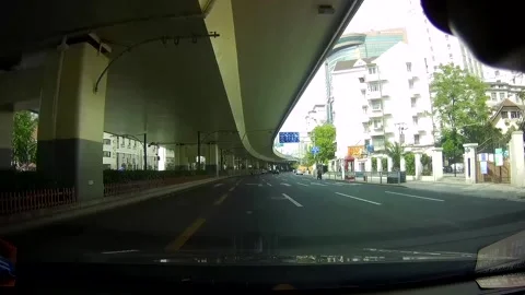 Timelapse empty Shanghai road during coronavirus Covid 19 lockdown CITIZENP5 Stock Footage 186897893