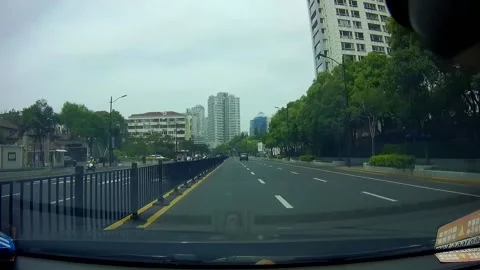 Timelapse empty Shanghai road during coronavirus Covid 19 lockdown CITIZENP5 Stock Footage 186897897