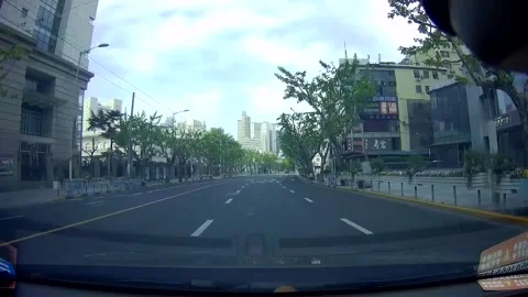 Timelapse empty Shanghai road during coronavirus Covid 19 lockdown CITIZENP5 Stock Footage 186897898