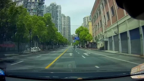 Timelapse empty Shanghai road during coronavirus Covid 19 lockdown CITIZENP5 Stock Footage 186897993