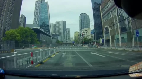 Timelapse empty Shanghai road during coronavirus Covid 19 lockdown CITIZENP5 Stock Footage 186898003