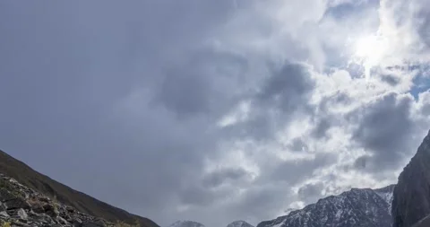 Timelapse of epic clouds in mountain valley at summer or autumn time. Wild Stock Footage 155083543